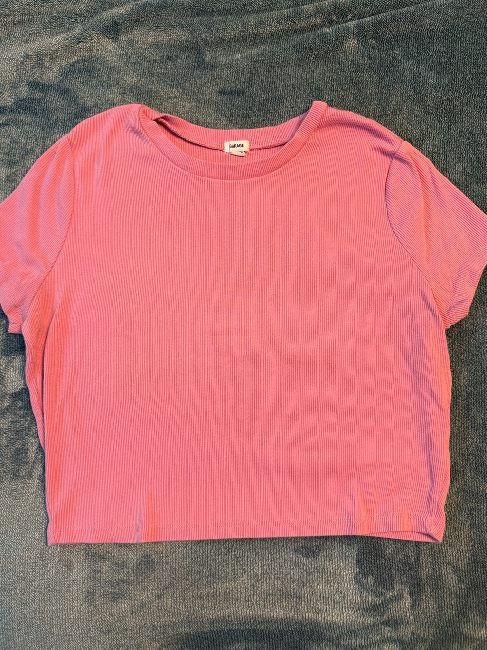 Garage Pink Ribbed Crop Top